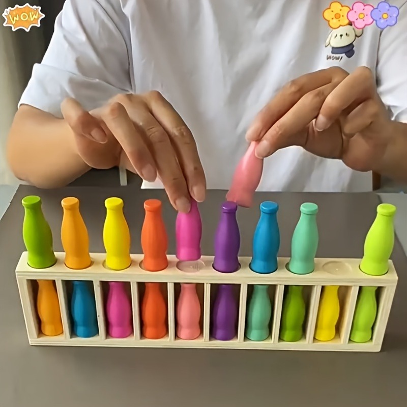 Board Game Ludo - 楽しいボトルの色当てチャレンジゲーム ボトルマッチングセット マルチプレイヤー対戦型 記憶力・論理力トレーニング ボードゲーム テーブルゲーム