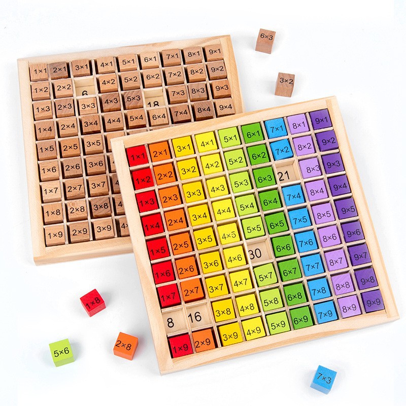 Board Game Land - モンテッソーリ教育玩具 木製掛け算盤ゲーム 掛け算表 数学 算数 教材