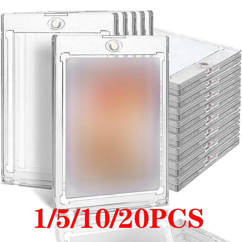 Card Sleeves Protector - トレーディングカード用マグネット式カードホルダー ハードケースプロテクター アクリル製透明保護スリーブ ゲーム、野球、スポーツカード用