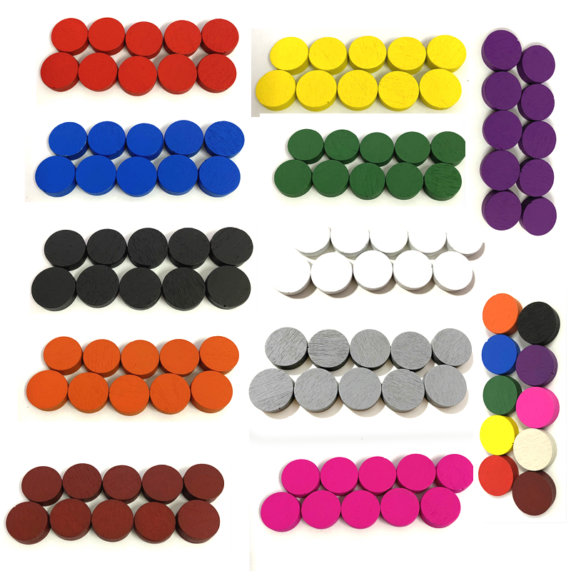 100 個直径 15*5 ミリメートル木製ポーンゲームピース - Board Game Sequence のレビューと価格