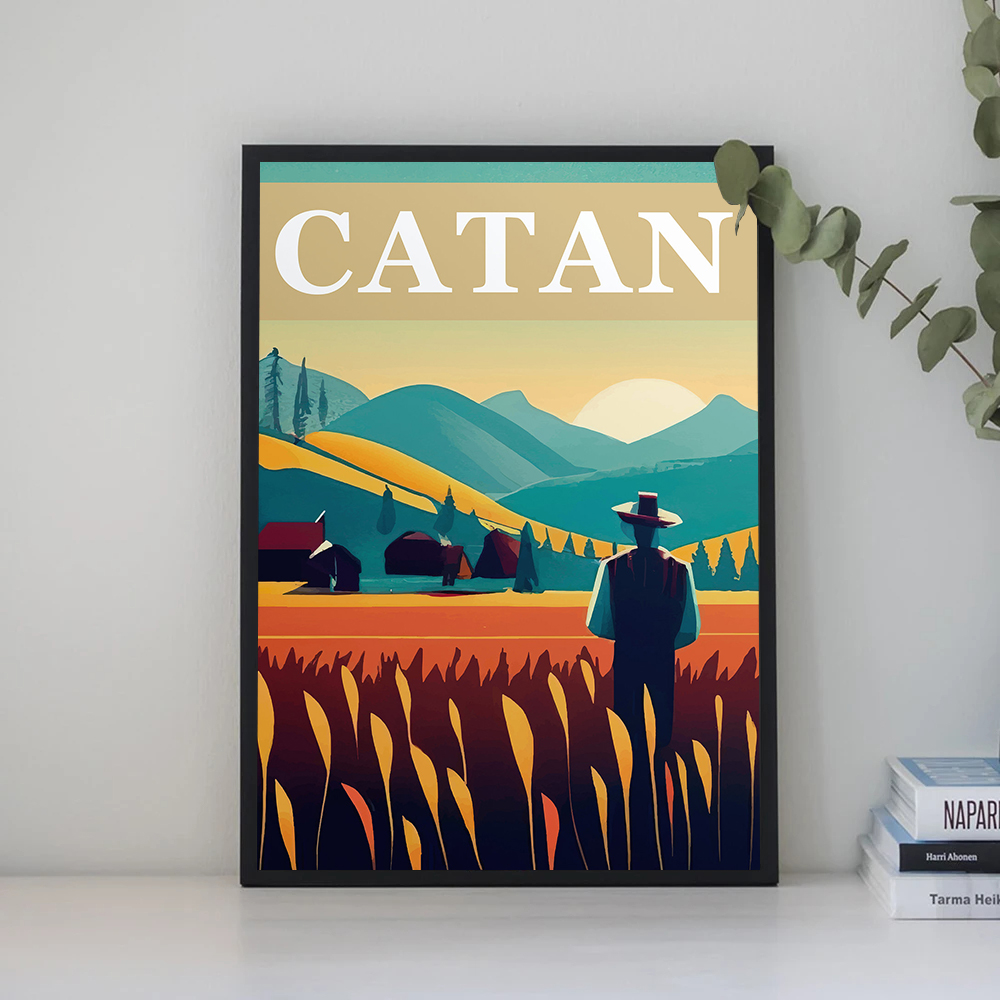 家の装飾,レトロなボードゲーム,エバーデル,猫,ウォールアー - Board Game Catan のレビューと価格