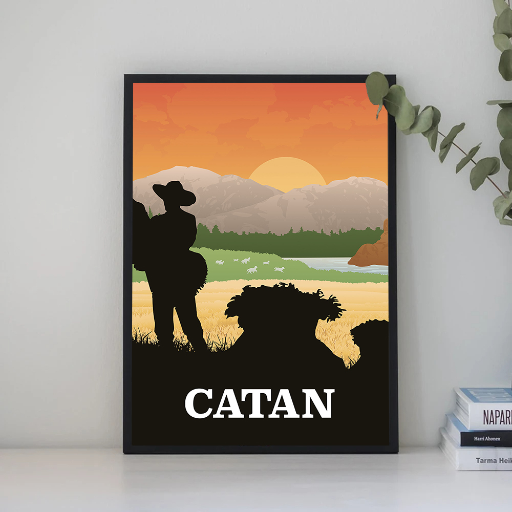 家の装飾,レトロなボードゲーム,エバーデル,猫,ウォールアー - Board Game Catan のレビューと価格