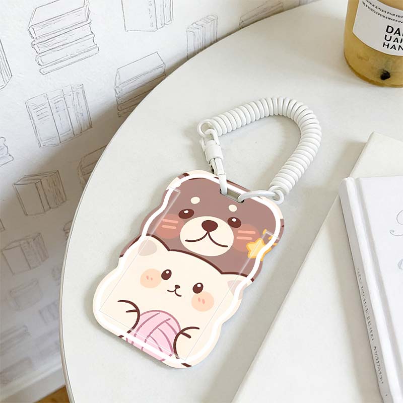 伸縮性のあるスプリングコード付きフォトプロテクター、学生バス - Card Sleeves Protector のレビューと価格