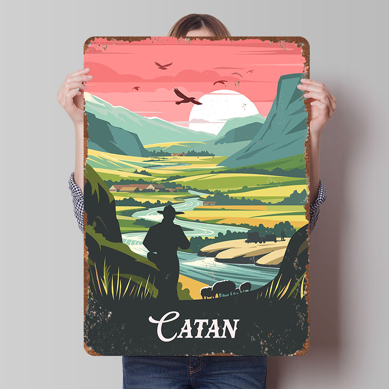 カタンボードゲームにインスパイアされたブリキ製ポスター、カス - Board Game Catan のレビューと価格