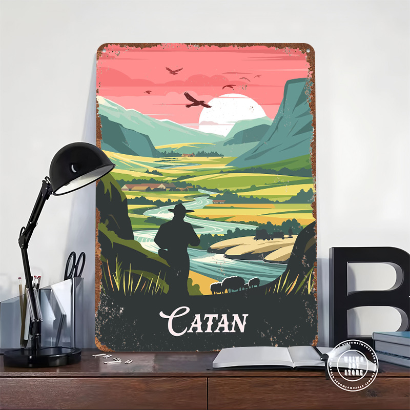 カタンボードゲームにインスパイアされたブリキ製ポスター、カス - Board Game Catan のレビューと価格
